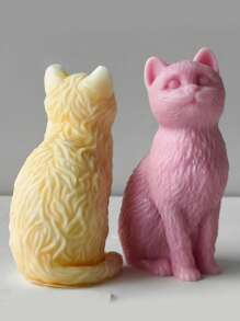 Sitting, Reclining Cat-Shaped Mold, Lifelike 3D Feline Silicone Molds, Easy To Disassemble & Clean, Support Batch Replication For Candles, Compatible With Plaster Sculpture & Creative Painting, Inspiration For DIY Enthusiasts, Decor For Garden, Aquarium, Office, Bedroom & Entryway