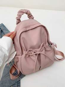 Rucsac ușor de mare capacitate, rucsac funcțional cu decorațiuni cu fundă Rucsac multifuncțional pentru studenți Rucsac cu pandantiv cu fundă Rucsac de călătorie ocazional Rucsac durabil, capacitate mare, curele reglabile, pentru absolvenți, adolescenți, boboci, absolvenți, seniori în colegiu, liceu universitar, perfect pentru în aer liber, călătorii înapoi la școală, geantă pentru școală - Roz - Vizualizare 5