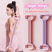 Angel Wings 6-Tube Adjustable Elastic Rope Stretcher, Used For Back Training, Shoulder/Leg Training, And Stretching Straps - Multicolor - View 2