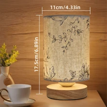 3-farbige, dimmbaren USB LED Lampe - Boho Stoff & Massivholz Nachttischlampe, dimmbare Helligkeit für Schlafzimmer, Wohnzimmer, Arbeitszimmer - gemütliches nordamerikanisches Geschenk für Teenager, minimalistische Heimdekoration, USB betrieben