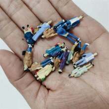 20 st 1:50 miniatyrmålade figurer - ABS-plastmodell i skala av människor för gör-det-själv-tillverkning av scener, tåglayouter, arkitektur och dioramor - Som foto - Visa 9