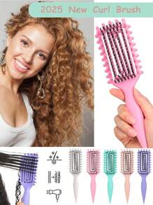 2025新款卷发造型梳,男女通用,轻松打造卷发造型,减少毛躁和断裂,干湿两用 - Candybrush - 彩色 - 查看 9