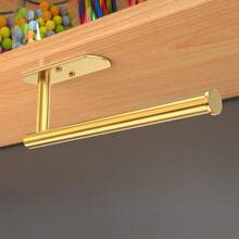 VAEHOLD Adhesive Paper Towel Holder Under Cabinet Wall Mount For Kitchen Paper Towel, Black Paper Towel Roll Holder Stick To Wall, SUS304 Stainless Steel(Black) - Gold - View 8