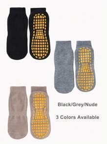 1/3 Pair Women Non-Slip Gel Grip Sports Socks, Suitable For Indoor Wear Or Indoor Exercises - Multicolor - View 8