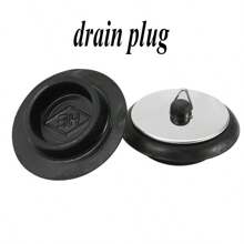 Tapón para la bañera y el fregadero, desagüe de piso sellado y anti-olor para el baño, resistente a la corrosión y deformación, tapón de alcantarilla y fregadero con una cadena, decoración de baño de verano - Negro - Ver 3