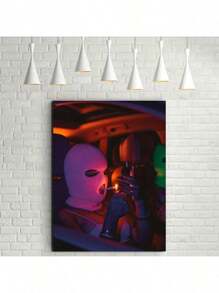 1pc Canvas, Modern Art, Vintage Smoking Women Poster, Canvas Poster Of Women Wearing Ski Masks - 1 Piece Of Wood Framed Oil Painting (3) Thickness 2.25 Cm/0.9 Inch- Home Decoration For All Occasions - Ideal New Year, Valentine's Day, Thanksgiving, Easter, Christmas Gift , Room Decoration Aesthetic, Wall Decoration Art, Perfect Gift, Autumn  - 1 Piece Of Wood Framed Oil Painting (3) Thickness 2.5 Cm/ 1 Inch- Home Decoration For All Occasions - Ideal New Year, Valentine's Day, Thanksgiving, Easter, Christmas Gift , Room Decoration Aesthetic, Wall Decoration Art, Perfect Gift, Autumn  - 1 Piece Of Wood Framed Oil Painting (3) Thickness 2.5 Cm/ 1 Inch- Home Decoration For All Occasions - Ideal New Year, Valentine's Day, Thanksgiving, Easter, Christmas Gift , Room Decoration Aesthetic, Wall Decoration Art, Perfect Gift, Autumn And Winter Wall Decoration, Living Room Decoration, Bedroom Decoration, Kitchen Decoration, Entry Decoration, Bathroom Decoration, Direct Wall Painting, High Quality