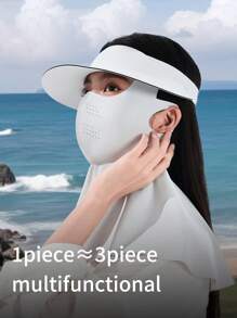 GOLOVEJOY 1pc Summer New Full Face Sun Protection Hat, Women Breathable Fabric UV Protection Neck Cover Detachable Brim Hat - Suitable For Cycling, Camping, Hiking, Mountaineering, Outdoor Activities - Multicolor - View 2