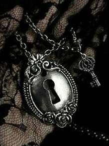 1pc Goth Style Metal Palace Gate Key Pendant Necklace, Suitable For Daily Wear - Antique Silver - View 3