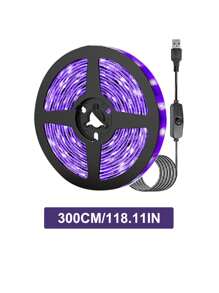 LED UV Black Light Strip Purple LED Light Strip USB Interface With Switch UV LED Non Waterproof Black Light Suitable For Fluorescent Dance And UV Body Coating