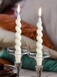 2 Pcs 7-Inch Home Decoration Aromatherapy Candle Stick, White Twist Candles, Soy Wax Scented Candles, High Quality And Smokeless, Home Decor, Room Decor, Wedding Decor, Tabletop Decor, Fragrance Gift, Atmosphere Candle, Christmas Gift Gifts Birthday Graduation