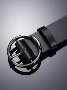 1pc Men's Casual Fashion Convex Buckle Decorated Belt - Gun Black Buckle - View 5