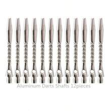 Easytoday 12pcs Black And White Barrels, High-Quality Netted Aluminum Dart Shafts With Netted Stripe Design - Lightweight And Durable, Accurate Throwing