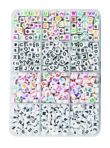 Crylic Letter Beads White Cube Sorted Alphabet Beads For Jewelry Making, Bracelets, Necklaces, Key Chains - Multicolor - View 9