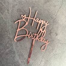 Happy Birthday Decoration Acrylic Christmas Decorations Cake Toppers Cake Pastry Accessory Topper New Years - Rose Gold - View 5