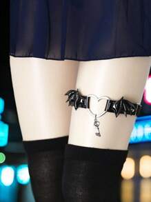 1pc PU Leather Punk Gothic Wing Leg Garter Thigh Ring Accessory - Multicolor - View 4