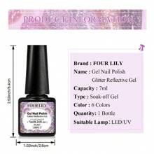 FOUR LILY 7ml Glitter Diamond Gel Nail Polish New Reflective Disco Shiny Nail Polish Ultra-Shimmer Nail Gel For DIY Manicure - Multicolor - View 8