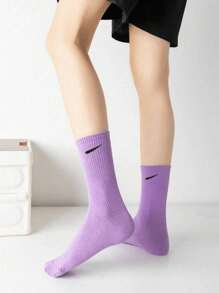 20 Pairs Of Random One Skim Candy Macaron Colored Socks For Boys And Girls, Suitable For Daily Campus Sports, Fashionable And Versatile, Skin Friendly, Comfortable, Breathable And Odor Proof, Suitable For Men And Women, And Suitable For Couples,Crew Socks