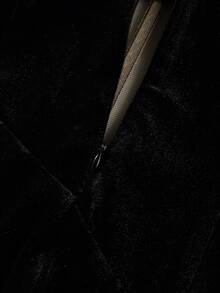 Astony One 优雅闪亮粉色亮片装饰无肩带晚礼服，修身天鹅绒长款礼服，完美适用于新年、订婚派对、生日、情人节、红毯活动和其他正式场合。 - 黑色 - 查看 9