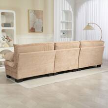 Luxury L-Shaped Modular Sectional Sofa: Deep Seating Reversible 3-Seat Sleeper Couch With Memory Foam And Pocket Springs, Comfortable Upholstered Furniture For Living Rooms, Apartments, Studios & Offices - Màu Khaki - Xem 4