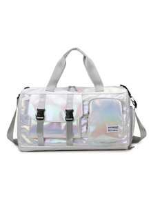 1pc Personalized Glitter Multifunction Travel Bag, Large Capacity Portable Gym Bag, Embroidered Letter Duffel Bag, Foldable Handbag & Carry-On, Yoga Bag, Great Gift For Family, Friends, Boyfriend/Girlfriend, Christmas, Valentine's Day, Mother's Day, Teacher's Day, Nurse's Day, Birthday,All-Purpose,Large Capacity,Versatile,Multifunction,Colorful,Cute,Adorable,Contracted,Funny,Kawaii,Y2K,Minimalist,Commuting,Business Casual,Basics,Custom,Personalized,Unique,Customized,Ideal Gifts For Him,Ideal Gifts For Her,Her,Family,Friends,Girlfriend,For Anniversaries,For Birthdays,For Holiday/ Vacation,For Outdoors/Outings/Travel/Hiking/Stadium/Sports/Climbing,For Business/Commute/Work/Office - Multicolor - View 14