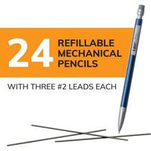 BIC Xtra-Smooth Pastel Mechanical Pencils With Erasers, Medium Point (0.7mm), 24-Count Pack, Bulk Mechanical Pencils For School Or Office Supplies : Office Products - 精細點 - 查看 3