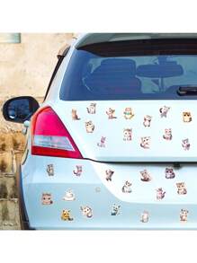 50Pcs Cute Cat Stickers For Kids, Cartoon Animal Stickers For Journaling, Laptop, Scrapbook, Water Bottles, Guitar, Suitcase, Party Decoration, Gift Wrapping, Festival Decoration, Waterproof Kawaii Stickers For Teens Adults Boys Girls, Back To School - Multicolor - View 10