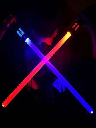 1pc Upgraded Glowing Sound Laser Sword, Extendable 2-In-1 Red & Blue, Wild Transformation Role Play Weapon, Cool Party Toy Gift (Batteries Not Included)