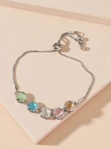 1 pieza Pulsera de mujer de acero inoxidable con cuentas de 5 colores, creativa y única para el uso diario - Pulsera - Ver 3