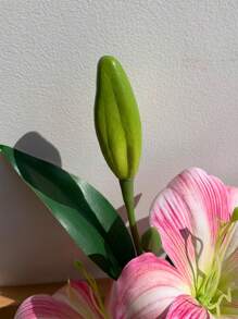 5pcs/3pcs/2pcs/1pc (Pink/Beige/Blue/Green) 37cm/14.57inch Artificial Lily Flowers, Long Stem Artificial Stargazer Lilies With Full Bloom Lily & Tiger Bouquets For Home, Hotel, Wedding Decoration, Bridal Backdrop, Bouquets, Corsages, Wedding Arch, Party Decor - Multicolor - View 7