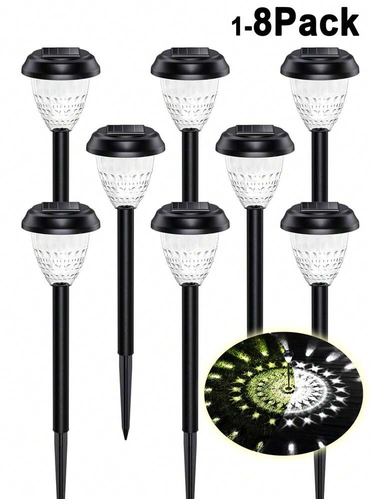 8Pack Ultra Bright Solar Outdoor Lights Decorative, Faster Charge Solar Pathway Garden Lights Up To 12H Auto On/Off, Solar Lights Outdoor Waterproof For Walkway Yard Lawn(1/2/6/8Pack) - Multicolor - View 2