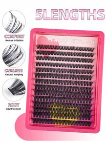 280 peças de cílios postiços individuais, extensão de cílios postiços, 30D/40D, comprimento misto, faça você mesmo, clusters de cílios, clusters de cílios, cílios individuais, cílios, cílios postiços - D - Ver 4