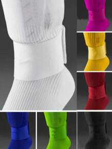 1 par/set de equipamiento de protección deportiva, espinillera de fútbol con placa de pierna y correa de fijación, tobillera ajustable y elástica de protección, correa de fijación deportiva