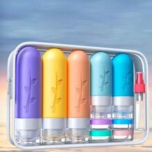 19pack Travel Set Travel Bottles For Toiletries, TSA Approved Silicone Size Containers For Toiletries, Refillable & Leakproof Travel Shampoo And Conditioner Bottles Skin Care Products Subpackage Container, Travel Necessities, Cosmetics Storage Bottle, Mini Capsule Shape, Travel Container, Magnetic Suction Fitting, Portable Subpackage Container, Reusable, Suitable For Travel, Outdoor Camping, Business Outing, School And Other Scenarios, Suitable For Lotion, Face Cream, Moisturizing Cream, Shampoo, Shower Gel, Hair Conditioner And Other Gifts For Mothers, Girlfriends, Girls - 彩色 - 查看 10