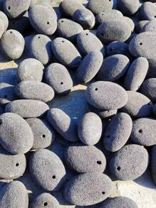 1/2/4 件天然火山磨脚石，足部按摩，磨脚石去除死皮和老茧，红黑色椭圆形磨脚石，磨脚工具 - 彩色 - 查看 7