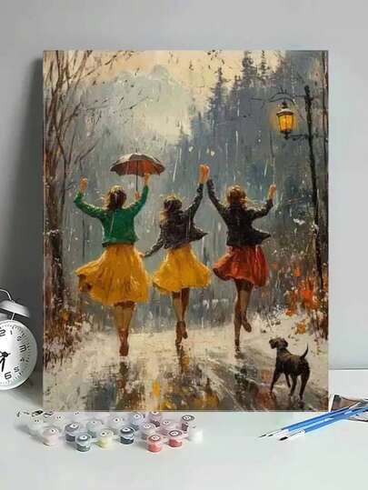 Set de 3 Kits de pintura de óleo digital de retrato de mujer, suministros de pintura artística para decoración de dormitorio y arte de pared, método de pintura simple y divertido para cumplir su sueño de artista, mejor regalo para amigos, 40*50CM