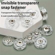 20pcs Super Transparent Invisible Buttons - Fixed, Invisible Buttons, Suitable For Sweaters And Shirts, Anti-Exposure Design, Transparent Snap Invisible Snap Plastic Buttons Apparel Accessories - Multicolor - View 5