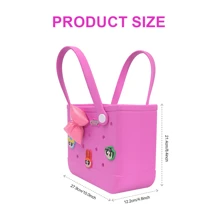 Miniso Bolso de mano con diseño famoso en internet de Las Chicas Superpoderosas, portátil para compras/viajes, bolso de hombro con diseño lindo y de moda, regalo perfecto, material EVA (1 pieza) - Rosa - Ver 11