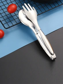 1 pieza Mini pinzas de acero inoxidable para alimentos, pinzas para ensalada, adecuadas para pasteles, bufés, accesorios de cocina - por defecto - Ver 8