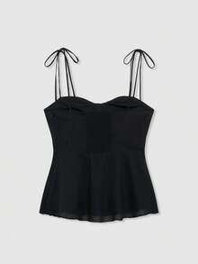 Lässiges einfarbiges Trägershirt mit verstellbaren Trägern