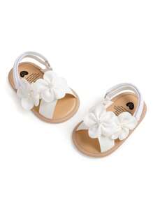 Infant Girl Sandals Newborn Non-Slip Soft Rubber Sole Sandals For Infant Boys Open-Toe Outdoor Casual Summer First Walkers Shoes Infant Summer Sandals 0-1 Year Old Soft Bottom Non Slip Sneaker White Small Flower Breathable Infant Shoes 0-18 Months