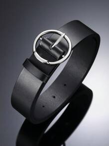 1pc Men's Casual Fashion Convex Buckle Decorated Belt - Gun Black Buckle - View 6