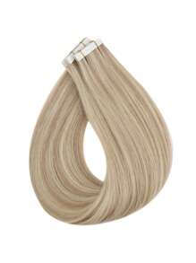 Extensiones de cabello humano de color #27, cinta adhesiva, rubio, de 16 a 26 pulgadas, brasileño, rubio, liso, 50 g, 20 unidades - S18/613 - Ver 3
