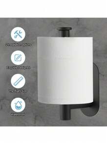 1 pieza Soporte de papel higiénico montado en la pared de acero inoxidable con instalación sin taladro