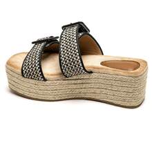 Sandalias de plataforma con suela gruesa, versátiles y de moda para el verano - Negro - Ver 3