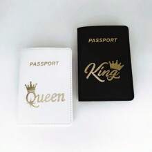 2PCS PU Leather Lovers Passport Cover Passport Case Passport Holder Passport Wallet Card Holder Crown Graphic Lightweight Fashion Travel Accessories For Flight For Women Or Men Gift For Couples - Multicolor - View 13