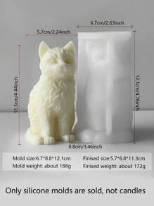 Sitting, Reclining Cat-Shaped Mold, Lifelike 3D Feline Silicone Molds, Easy To Disassemble & Clean, Support Batch Replication For Candles, Compatible With Plaster Sculpture & Creative Painting, Inspiration For DIY Enthusiasts, Decor For Garden, Aquarium, Office, Bedroom & Entryway