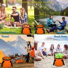 Collapsible Bucket, 5 Gallon Portable Folding Water Container For Travelling, Camping, Hiking, Fishing, Gardening