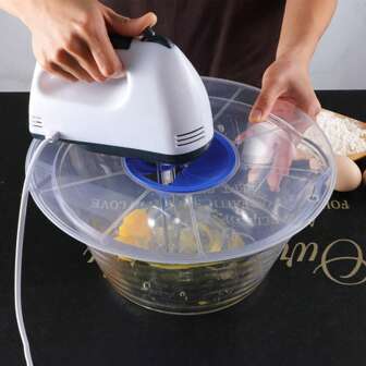 1 st runt plaststänklock, lämplig för ställblandare - lock med mätmärken, oljebeständig, lätt att rengöra och ingen röra matlagning, kökstillbehör | Transparent design | Lätt att rengöra material