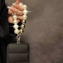 1 件创意 18 毫米三重大金珠手链/腕带，适用于手机挂绳、手机壳、钥匙扣、时尚包包饰品 - 金色 - 查看 5