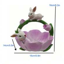 Plato con forma de conejito de Pascua, bonito plato con forma de flor para decorar el hogar, cuenco para anillos, pendientes y accesorios. - Morado - Ver 9
